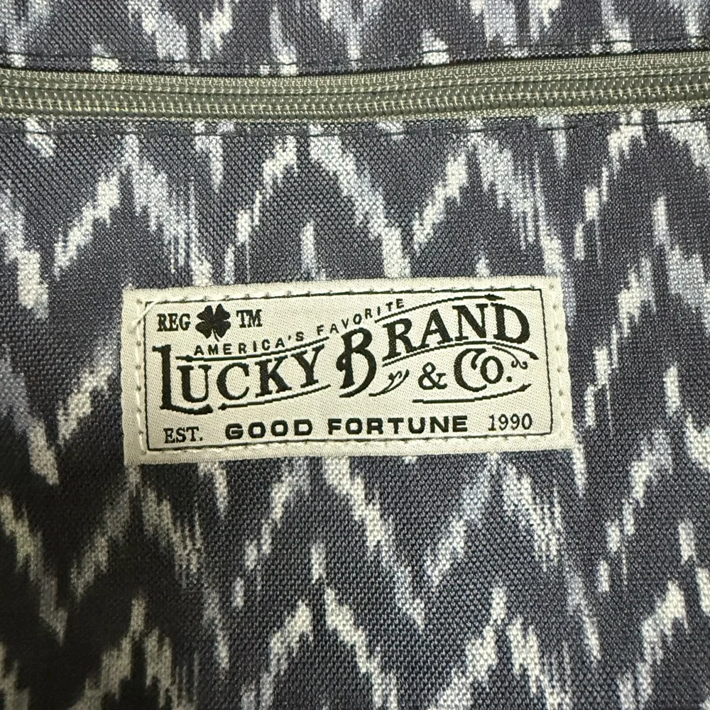 Lucky Brand Black and Gray Patterned Backpack